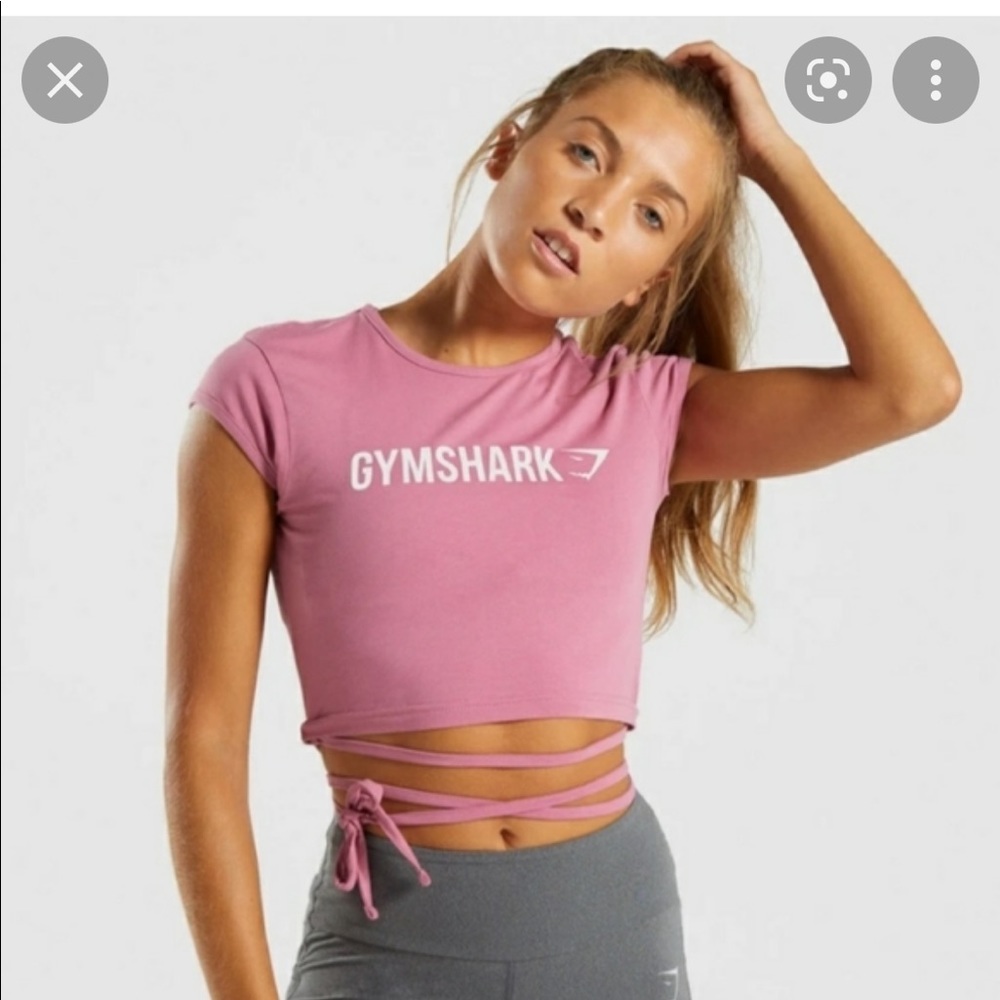 Gymshark pink tie crop top